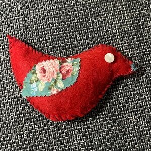 New Handmade Red Felt Bird Shaped Lavender Sachet